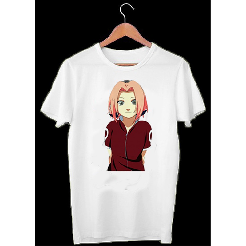 Áo thun Cotton Unisex - Nhân vật Haruno Sakura - Naruto - Chibi - Haruno Sakura mỉm cười