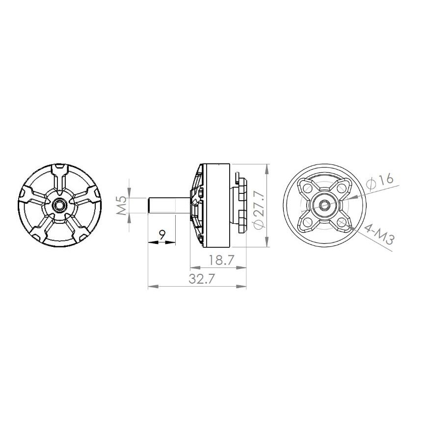 Động Cơ Không Chổi Than Samguk Series Wu 2206 2400KV 2700KV 3-4S / 1750KV 4-6S CW Cho Máy Bay Điều Khiển