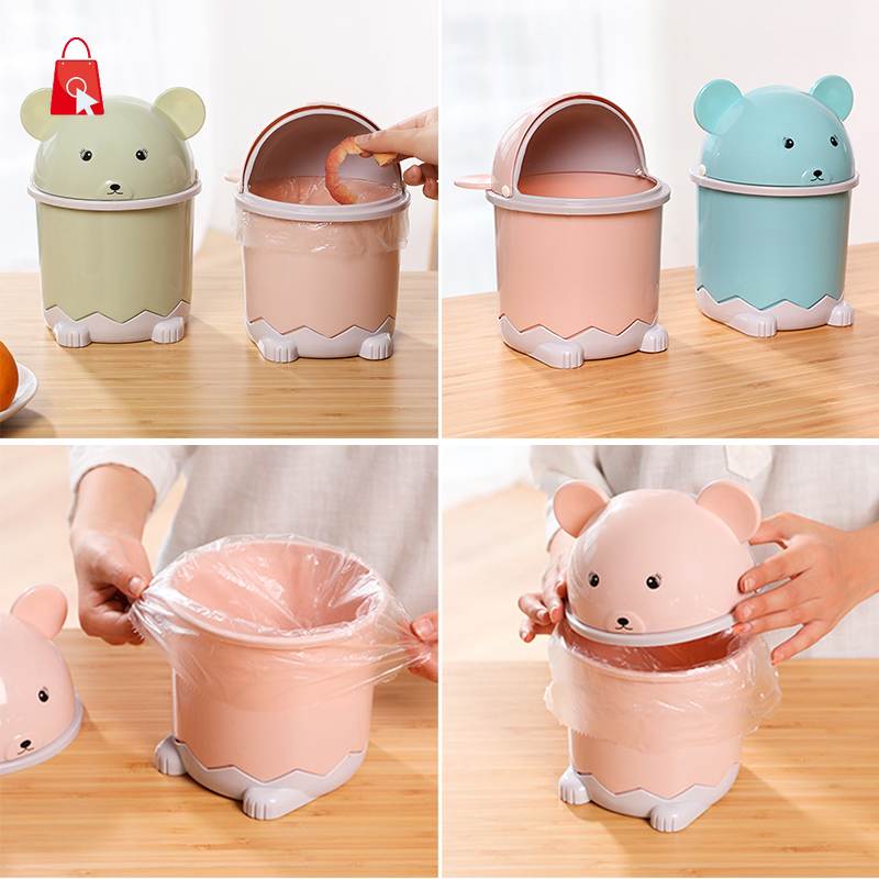 Thùng rác mini để bàn thiết kế hình gấu trúc đáng yêu JP1