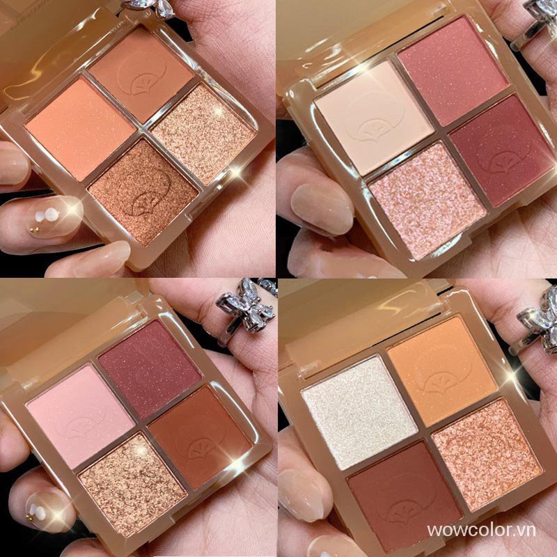 [Hàng mới về] Bảng phấn mắt KISS BEAUTY 4 màu tông đất chống nước lâu trôi hợp thời trang cho nữ
