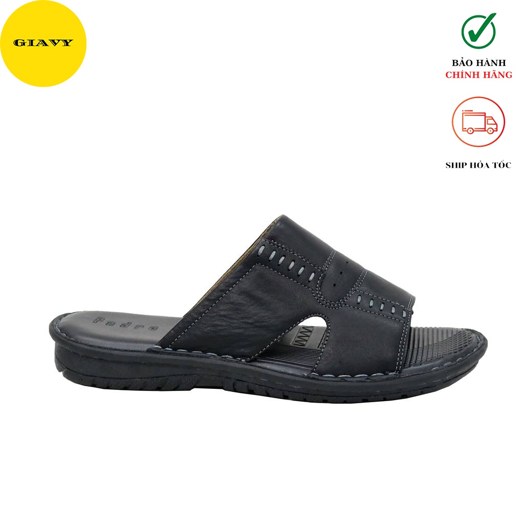 Dép nam quai da, dép nam trung niên, đế dúc L0018 - GIÀY GIAVY