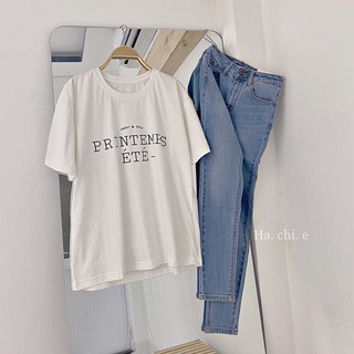 Áo phông chữ basic style Hàn Quốc - Áo thun đơn giản form rộng tay ngắn