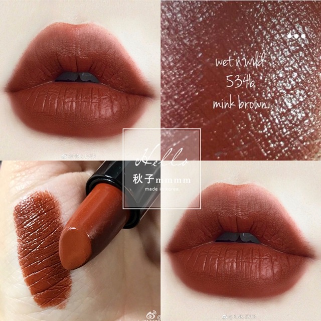 Son thỏi Wet n Wild đỏ nâu Mink Brown 534B