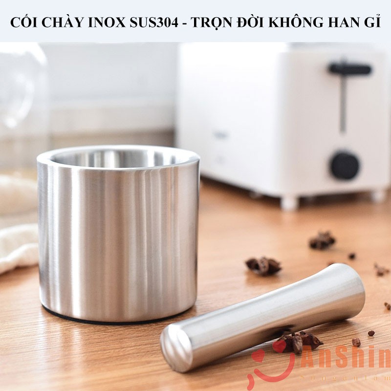 Bộ cối chày inox 304CAM KẾT CHUẨNhàng cao cấp không vết hàn - bảo hành trọn đời không han gỉ