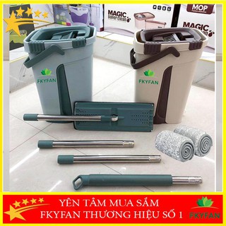 [ Phí Ship RÊ ] BỘ LAU NHÀ 360 kèm THÙNG LAU NHÀ tự vắt thông minh BỘ LAU NHÀ 360 độ2 ngăn tự vắt tiện dụng lau sạch