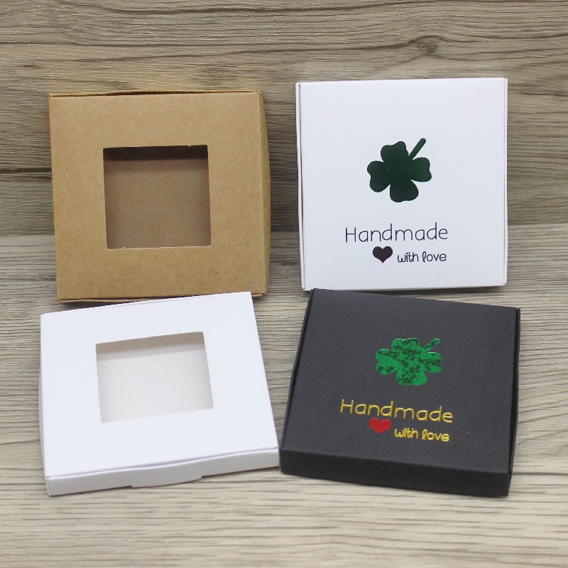 Bộ 10 Hộp Quà 8.5x8.5x1cm Tự Làm Họa Tiết Xinh Xắn