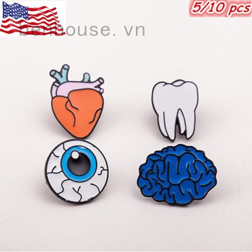 5/10 Ghim cài áo hợp kim hình bộ phận cơ thể người cá tính