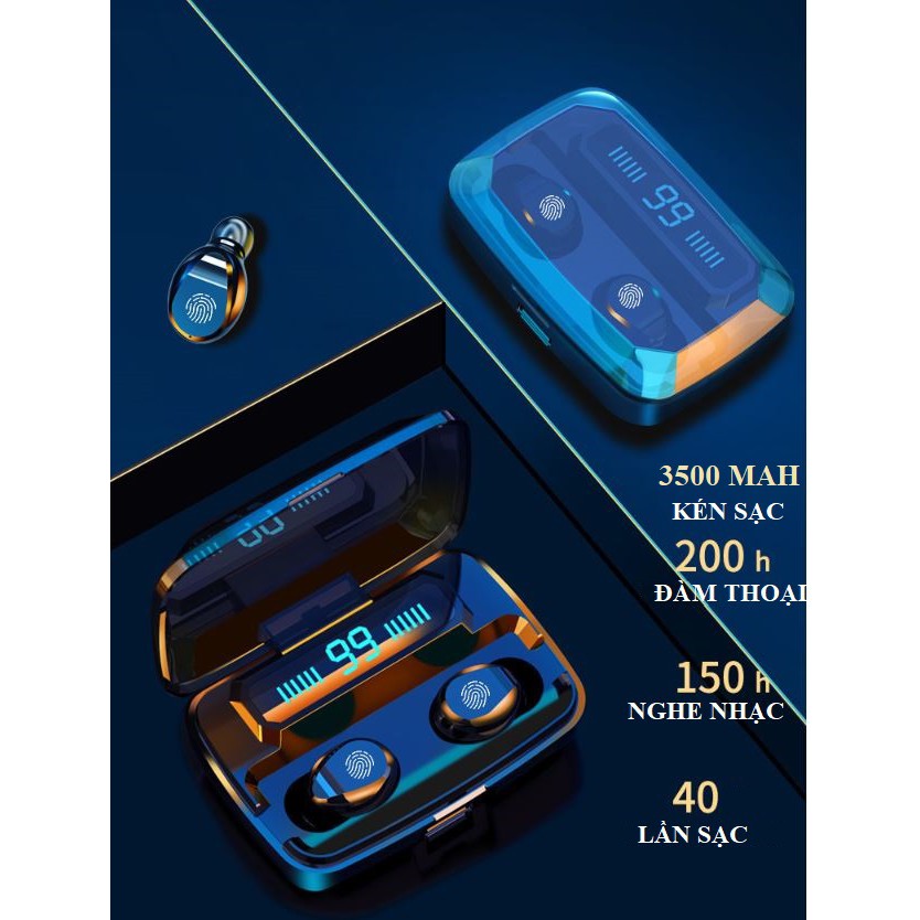 Tai nghe bluetooth 5.0 kén sạc dung lượng 3500 kiêm sạc dự phòng âm thanh HD