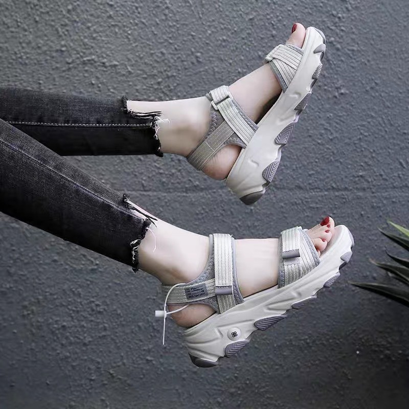 Sandal Nữ 2 Quai Đế Màu 4cm , Dây Dù Cực Bền, Hot Trend Bán Chạy 2020
