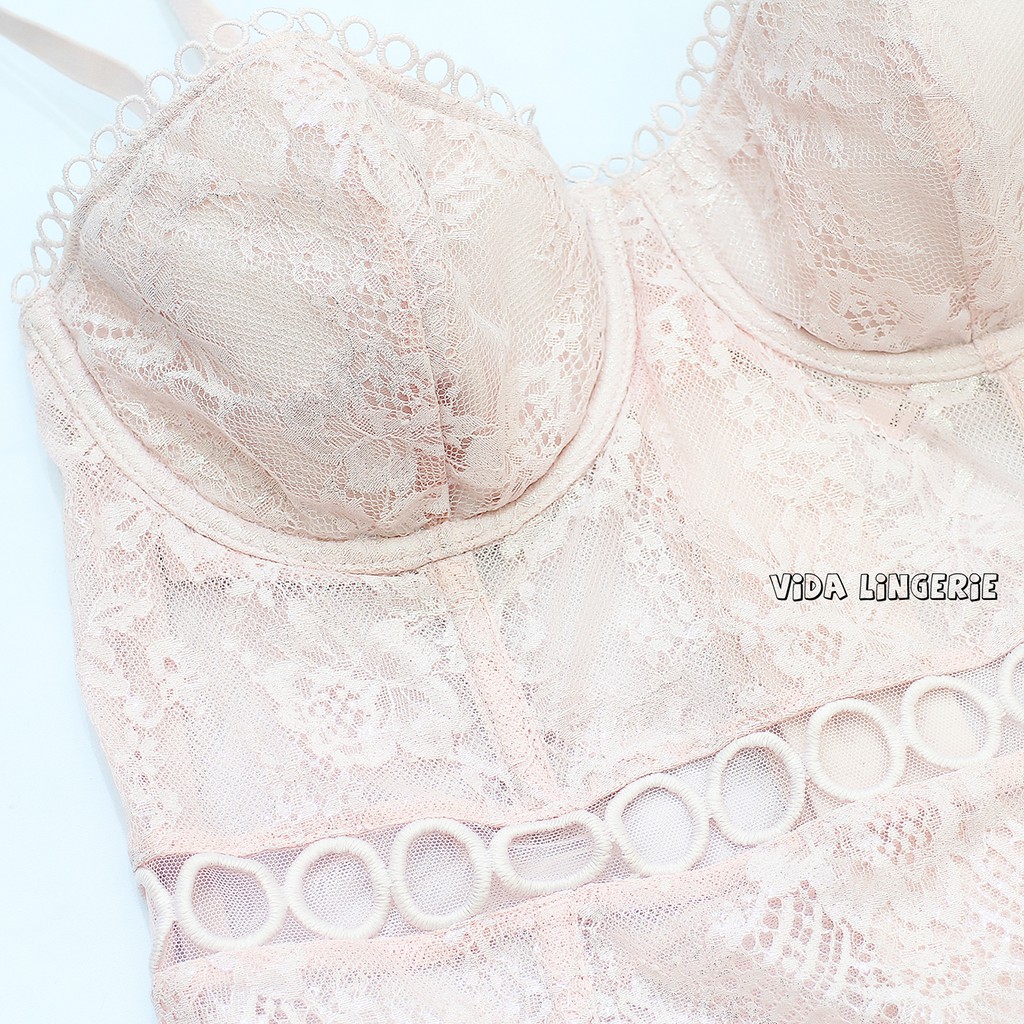 Áo corset 34C 75C big size định hình ren lưới lấp lánh xịn