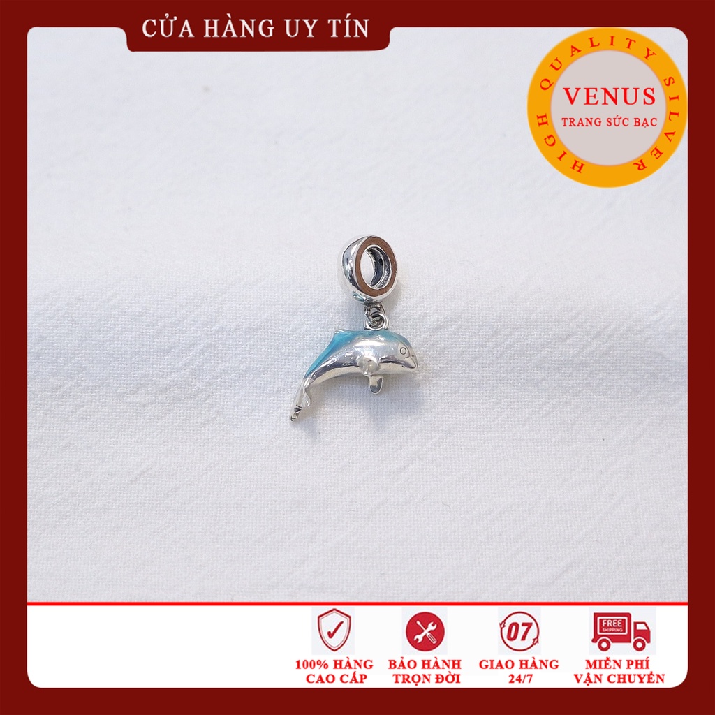 [Charm bạc 925 cao cấp] Charm treo cá heo- Mã sản phẩm VENUST12