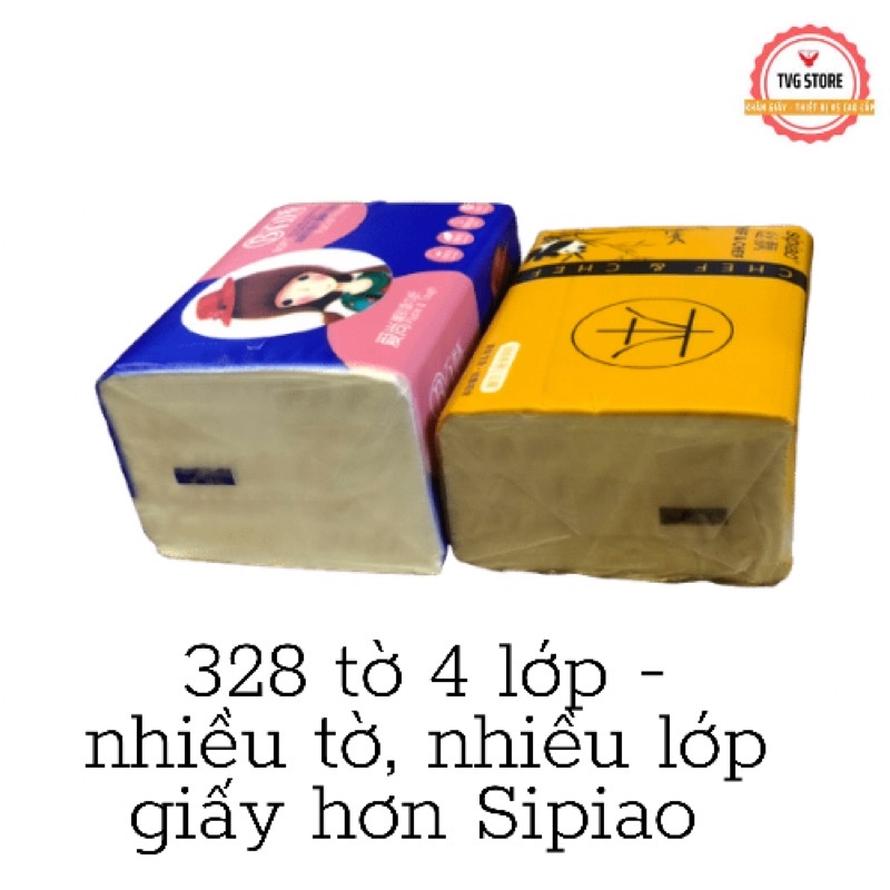 Khăn giấy ăn Bách Kiều 4 lớp giấy ăn nội địa Trung SIÊU DAI, mềm mại (combo 10 gói)