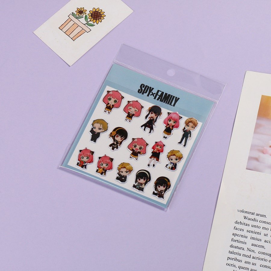 ( Lẻ tấm ) Ảnh dán sticker in hình SPY X FAMILY GIA ĐÌNH ĐIỆP VIÊN anime chibi trang trí xinh xắn