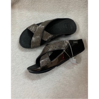 Dép fitflop quai chéo hạt đá