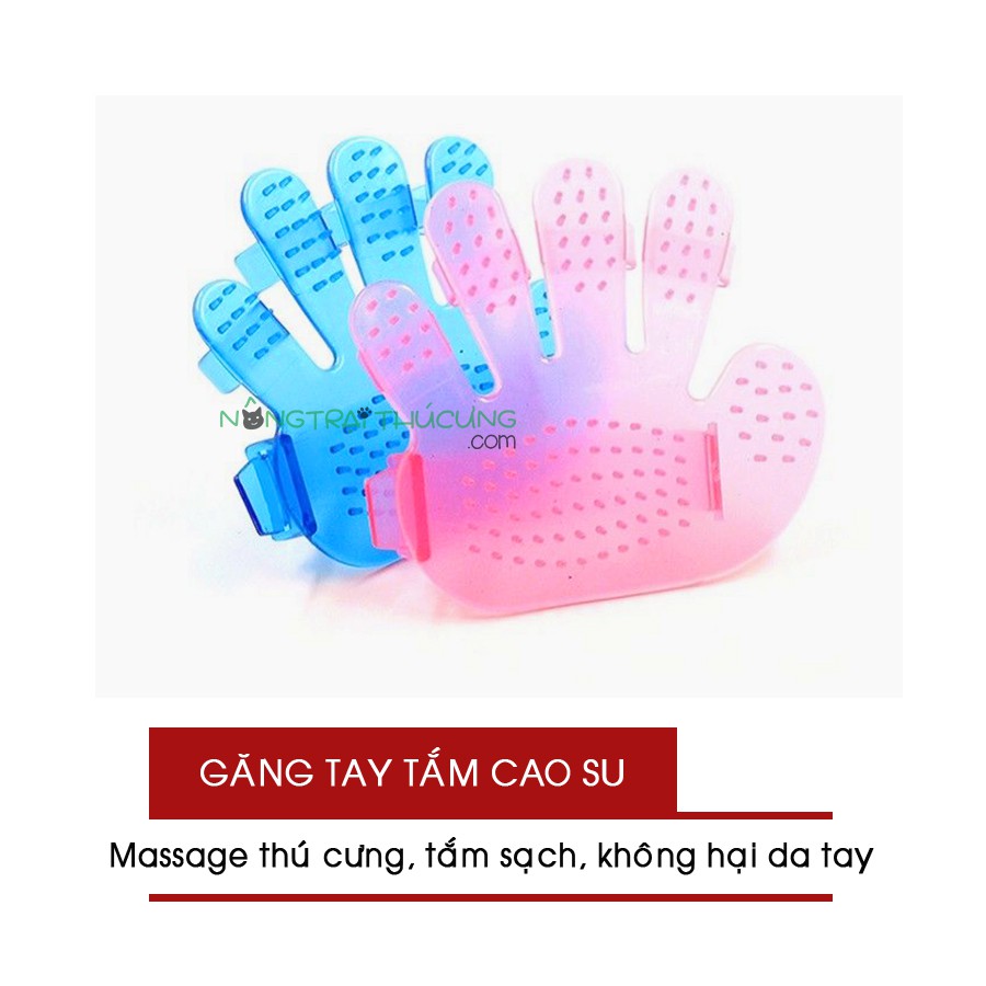 Găng Tay Nhựa Tắm Chó Mèo - Găng Tay Chăm Sóc Thú Cưng -