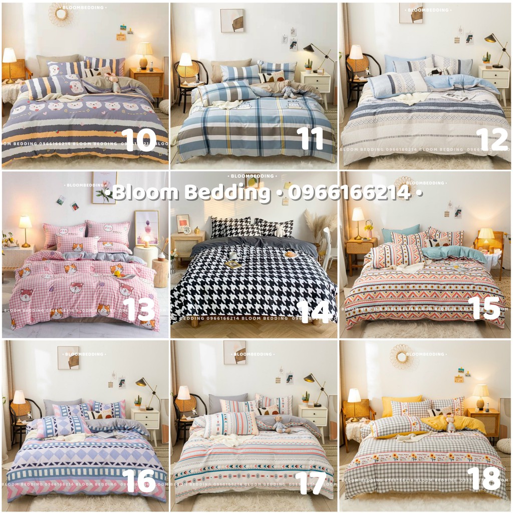 (103 mẫu) Tổng Hợp Các Mẫu Chăn Ga Gối Cotton Poly Kẻ Mới Nhất 2020 (Chat chọn mẫu) - Bloom Bedding