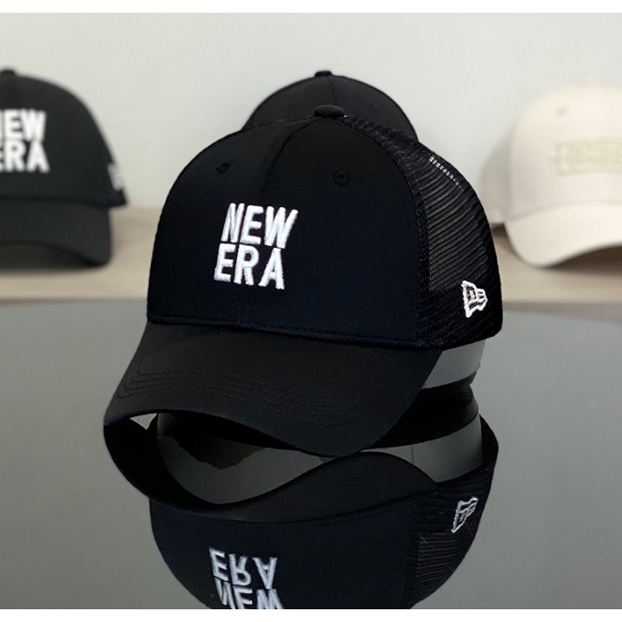 Mũ lưỡi trai New Era màu đen logo trắng cá tính dành cho cả nam và nữ full hộp để làm quà tặng