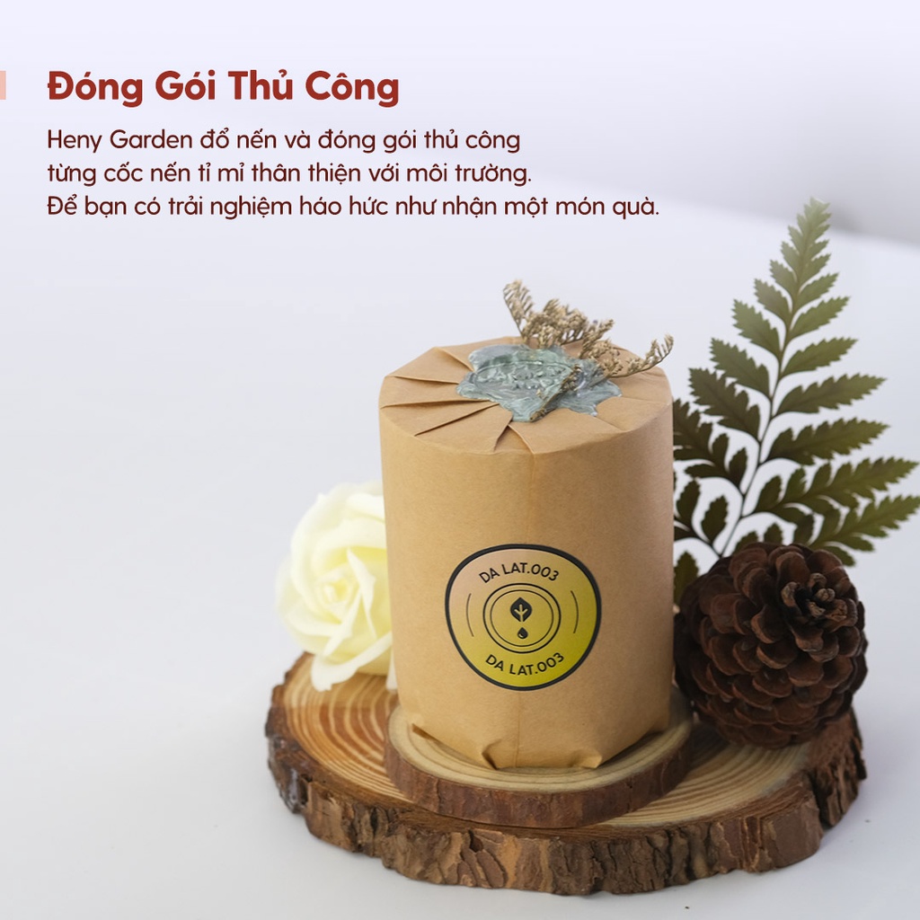 Nến thơm thư giãn heny garden mùi dễ ngủ tặng kèm đế gỗ dành cho phòng vừa - ảnh sản phẩm 4