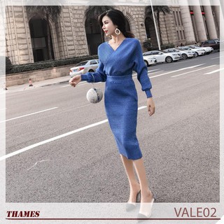 Set váy len trễ vai sexy sang chảnh. Váy len đẹp, váy len 2018
