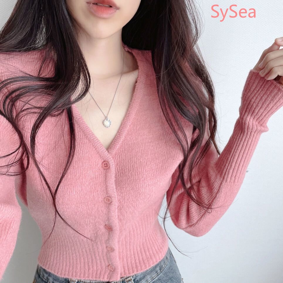Áo Cardigan Dệt Kim Màu Trơn Thời Trang Mùa Thu Cho Nữ