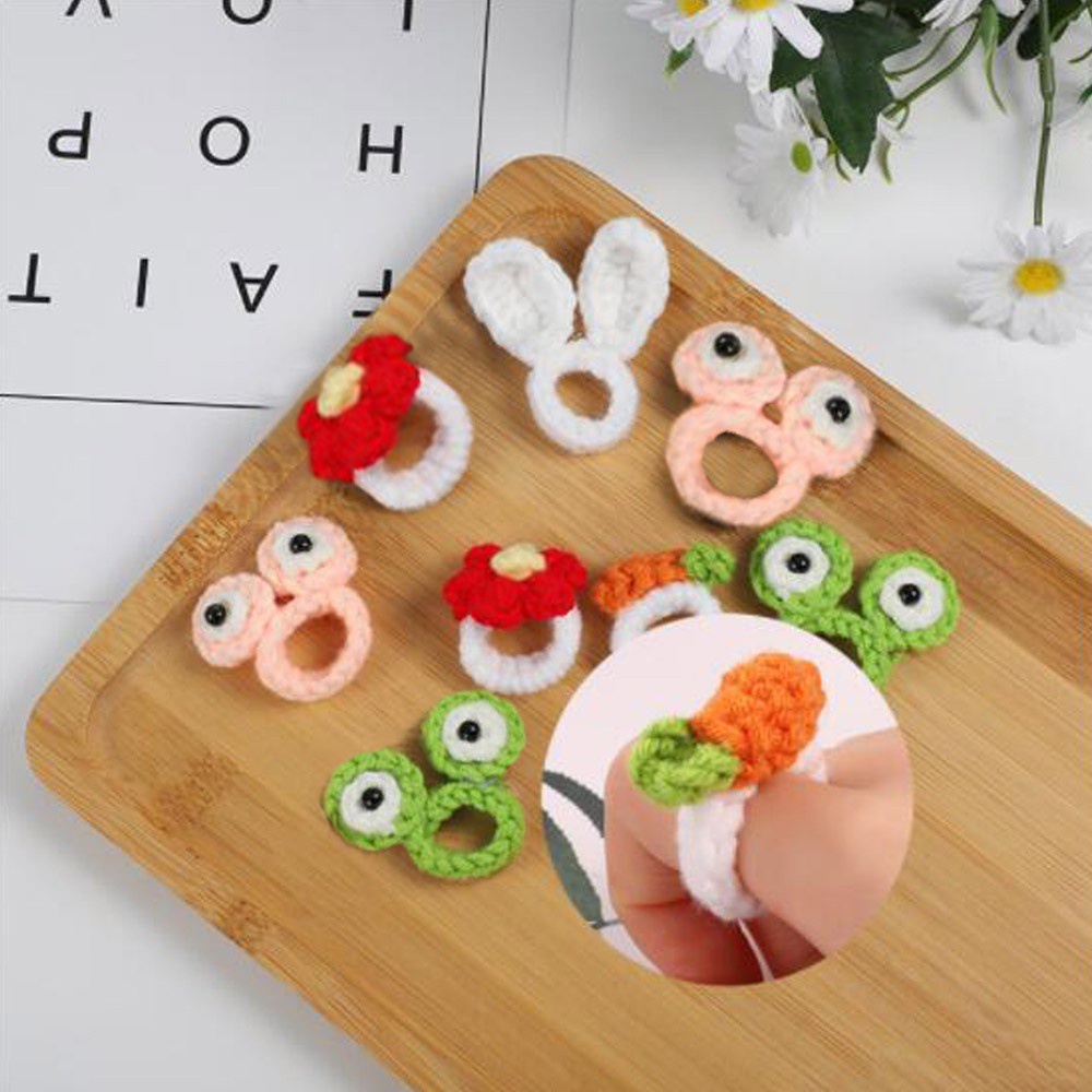 Nhẫn đan len hình dễ thương sáng tạo cho bé gái