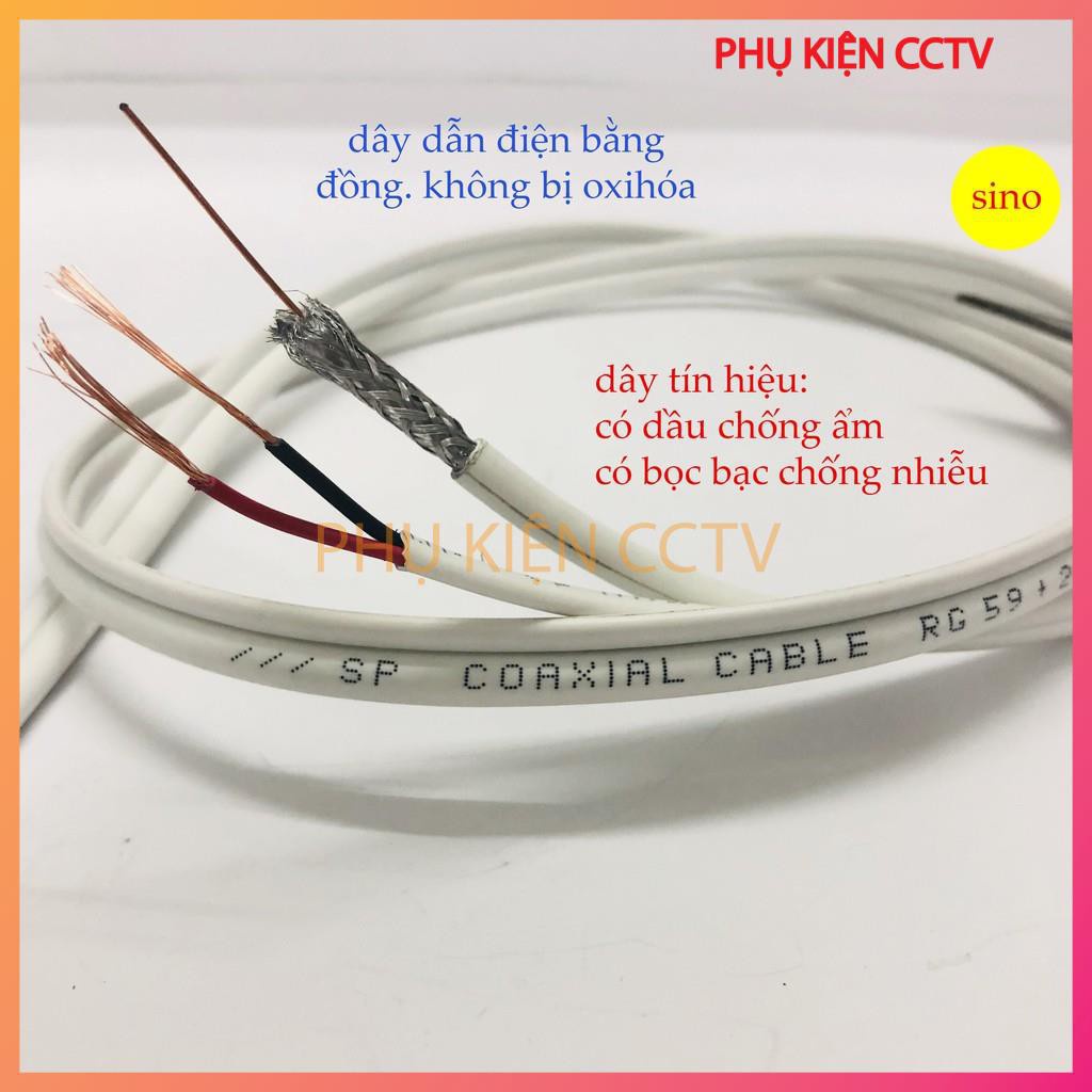 [100m]Cáp đồng trục liền nguồn SINO (RG59 + 2C CCS) chuyên dụng cho Camera cắt từ cuộn 305m | BigBuy360 - bigbuy360.vn