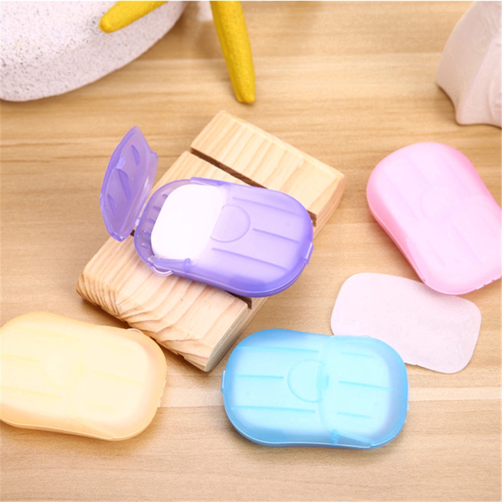 Soap Paper Portable Hand-washing Tablets Mini Soap Paper Hotel Travel Disposable (20 Sheets)