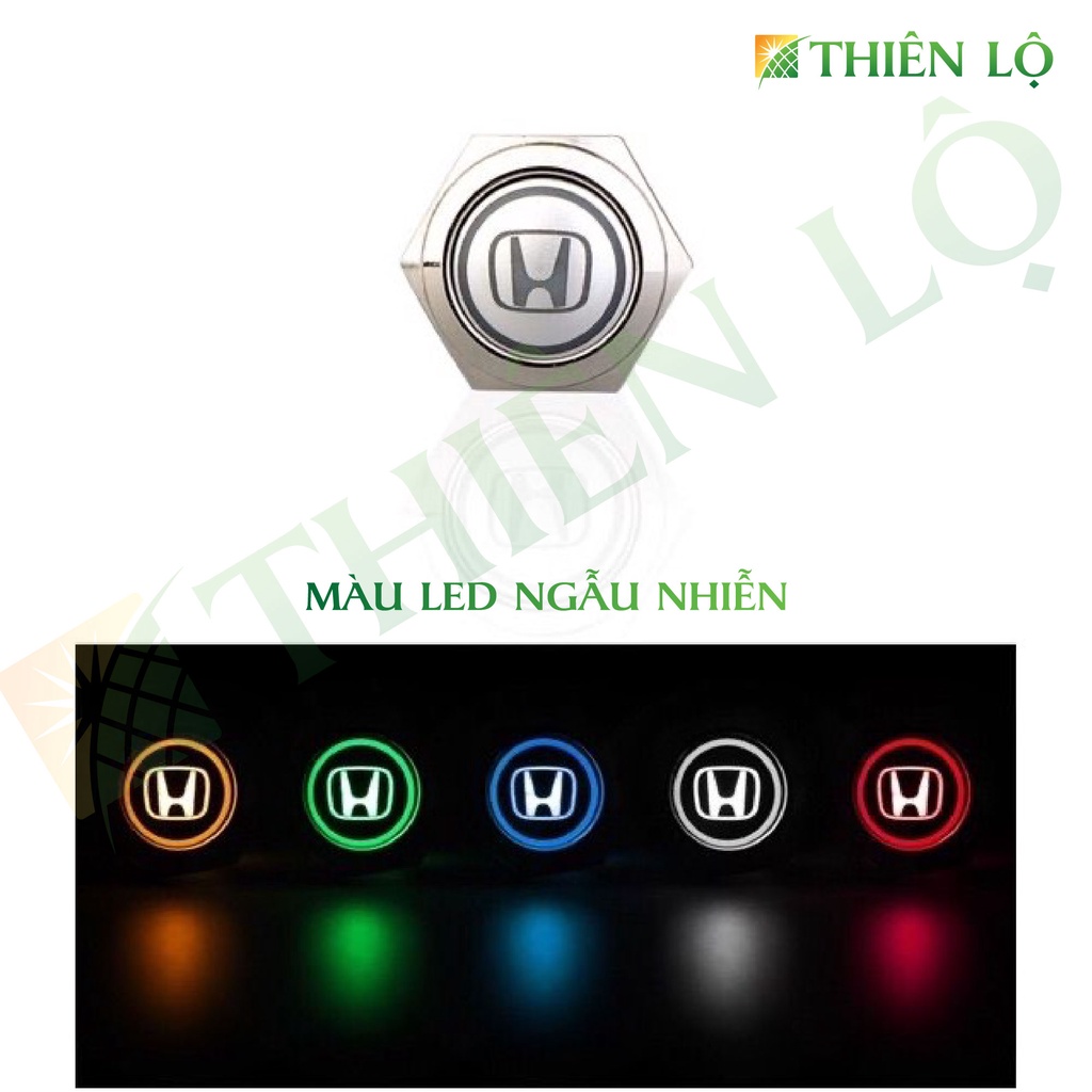 Công tắc INOX chống nước nhấn giữ có đèn led 16mm Honda - Yamaha - Monster- Power  Tặng kèm giắc cắm  của Thiên Lộ