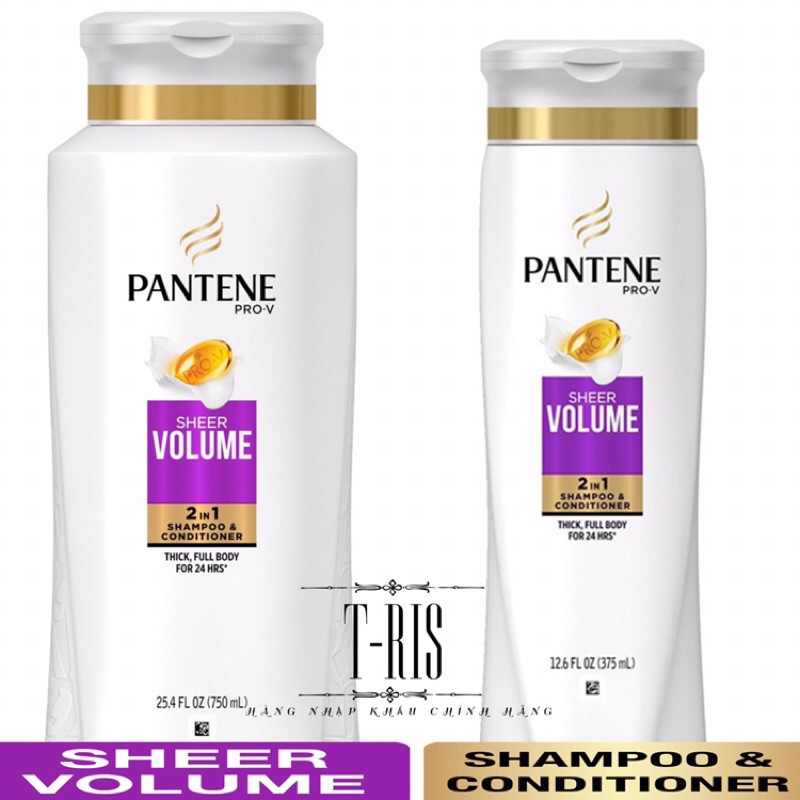 FSSMAR27 GIẢM 20% - FSSMAR27 GIẢM 60% [USA] Dầu gội xả làm dày tóc Pantene 2in1 Sheer Volume chính hãng P&amp;G