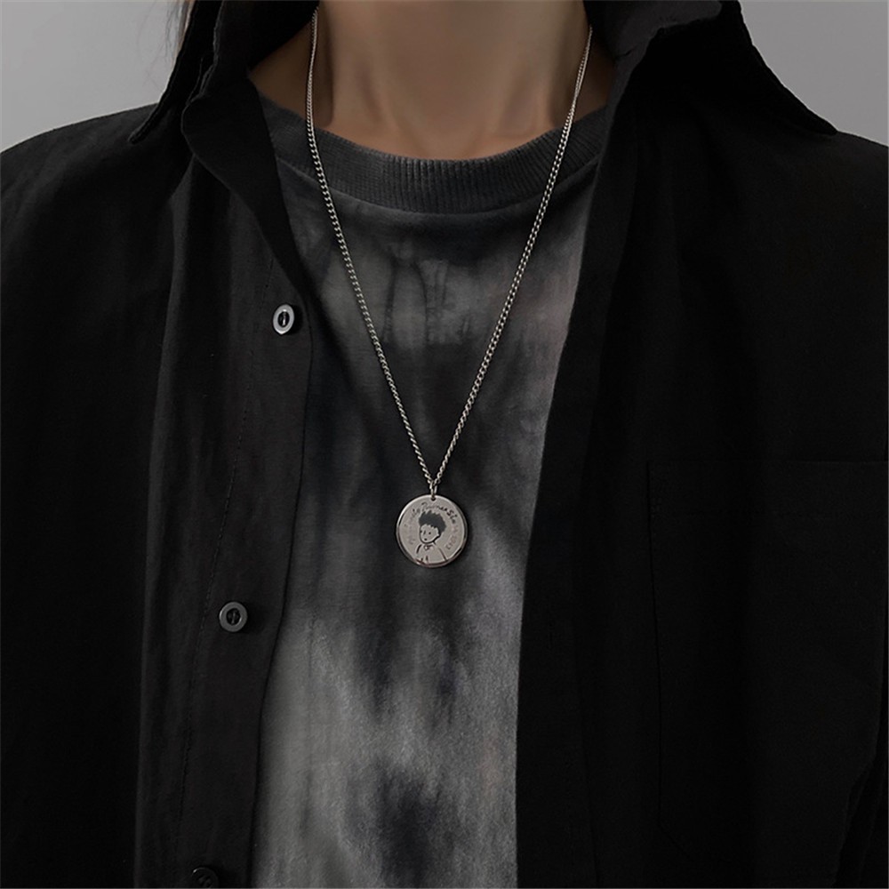 vòng cổ Mặt Tròn Phong Cách Hip Hop Cho Nam Và Nữ