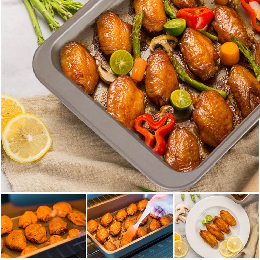 Khay Nướng Bánh Hình Chữ Nhật Bằng Thép Carbon Chống Dính