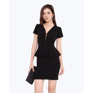 Đầm peplum kéo khóa