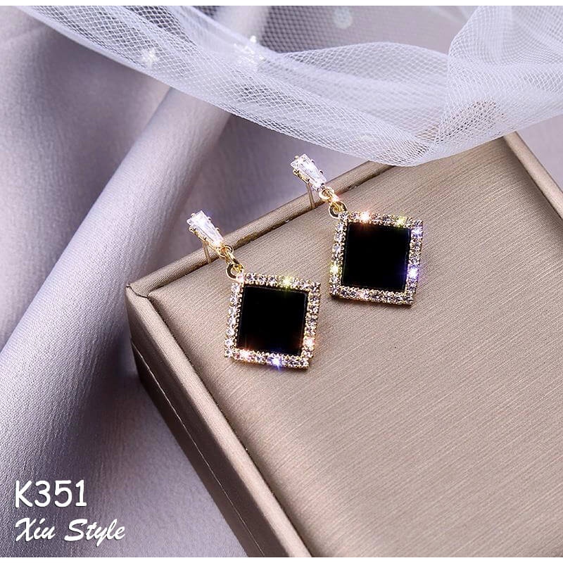 Khuyên Tai Bông Tai ❣️ Hot Trend❣️ Hình Thoi Cao Cấp, Phong Cách Hàn Quốc Bền Màu An Toàn Da K351