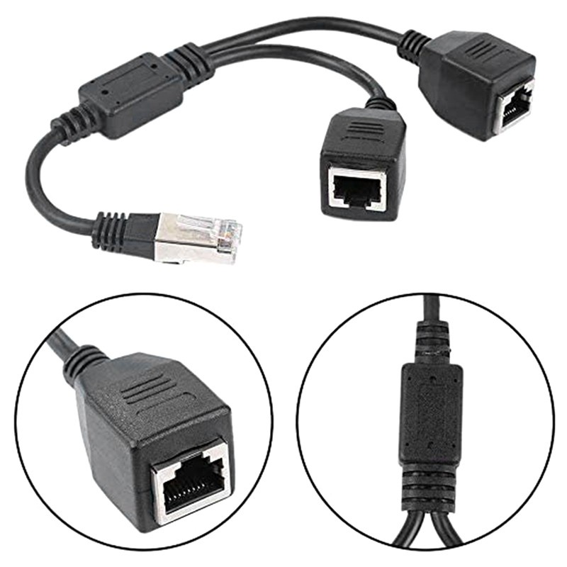 Dây Cáp Chia 1 Đầu Cắm Sang 2 Cổng Rj45 Cho Super Cat5 Cat6