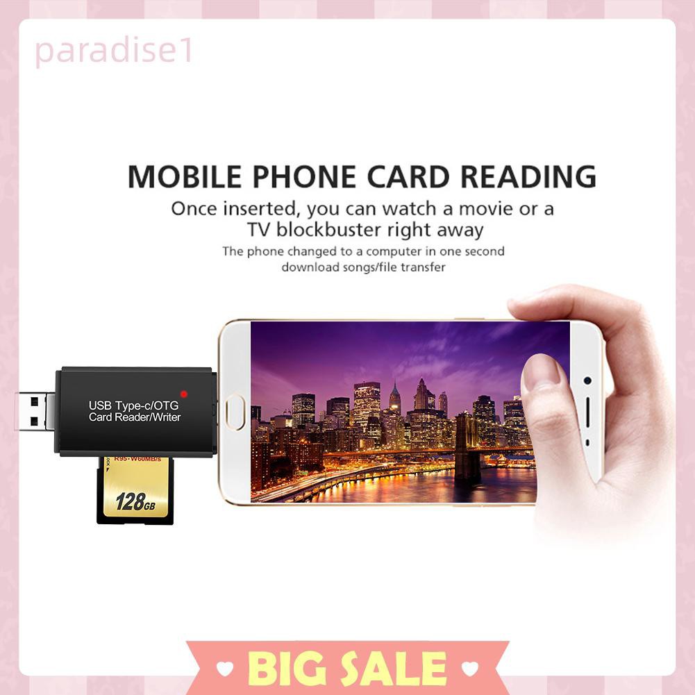 Đầu Đọc Thẻ Nhớ 3 Trong 1 Loại C USB Micro OTG | BigBuy360 - bigbuy360.vn