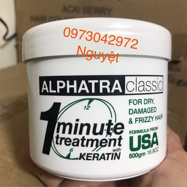 (Chính hãng)Kem hấp ủ 1 phút One Minute Treatment Alphatra ( Usa) 500ml