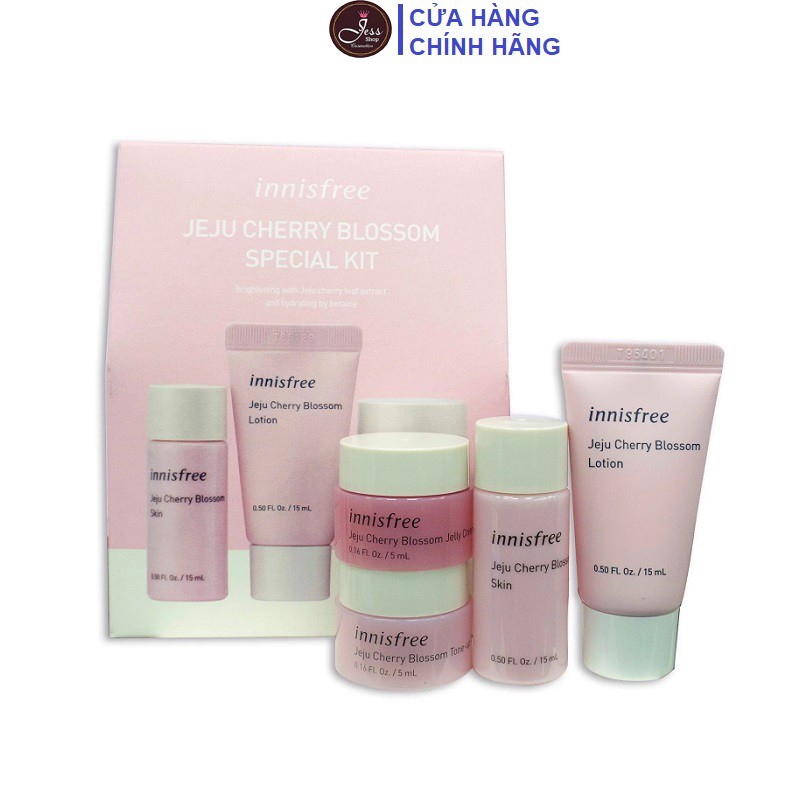 Bộ Kit 4 Sản Phẩm Dưỡng Ẩm, Trắng Da Innisfree Jeju Cherry Blossom Special Kit