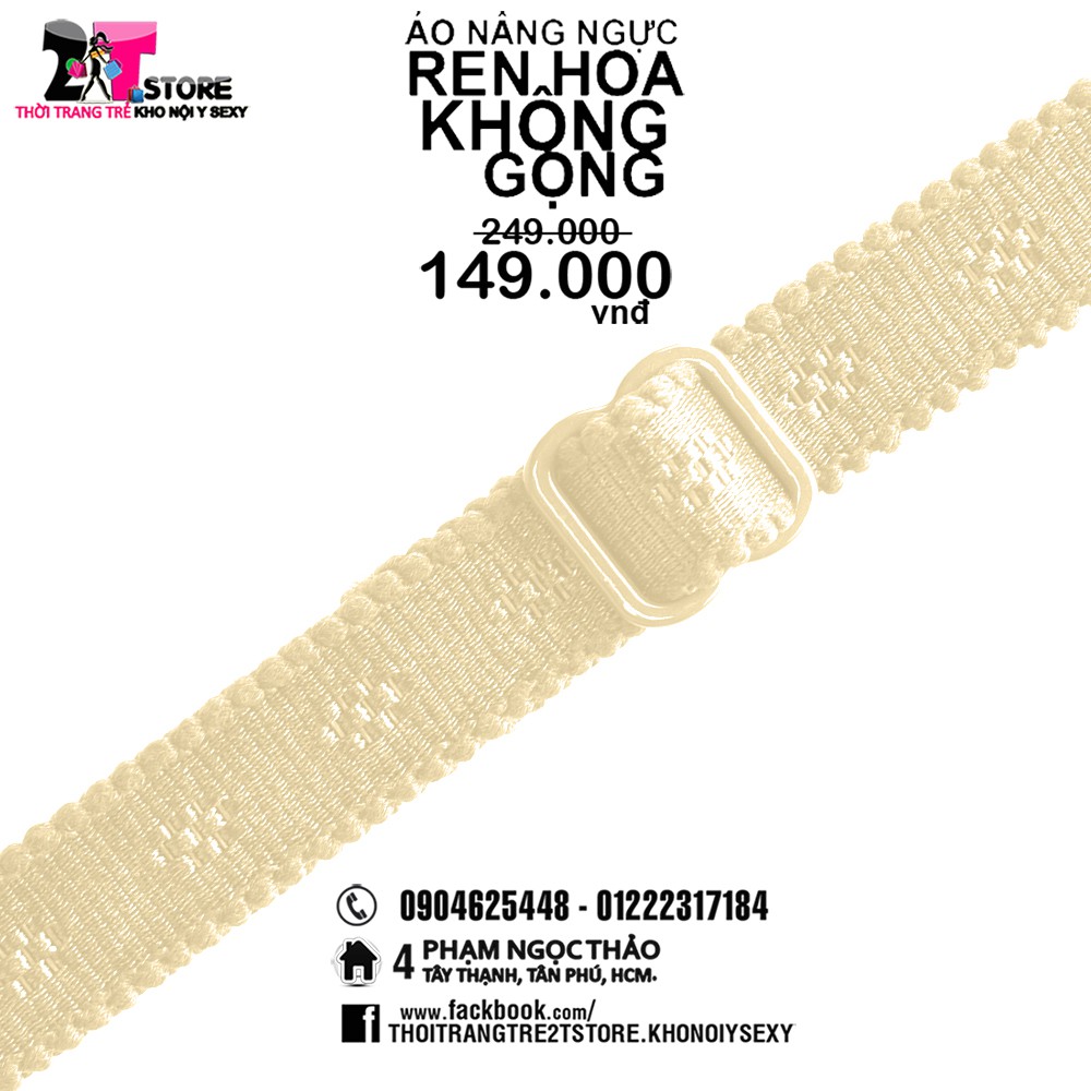 Áo Nâng Ngực Cotton Không Gọng Phối Ren (Kem)