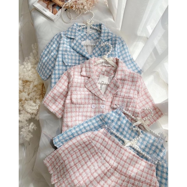 SET VEST BỐ CARO HỒNG -XANH - ĐEN ❤️❤️ | BigBuy360 - bigbuy360.vn