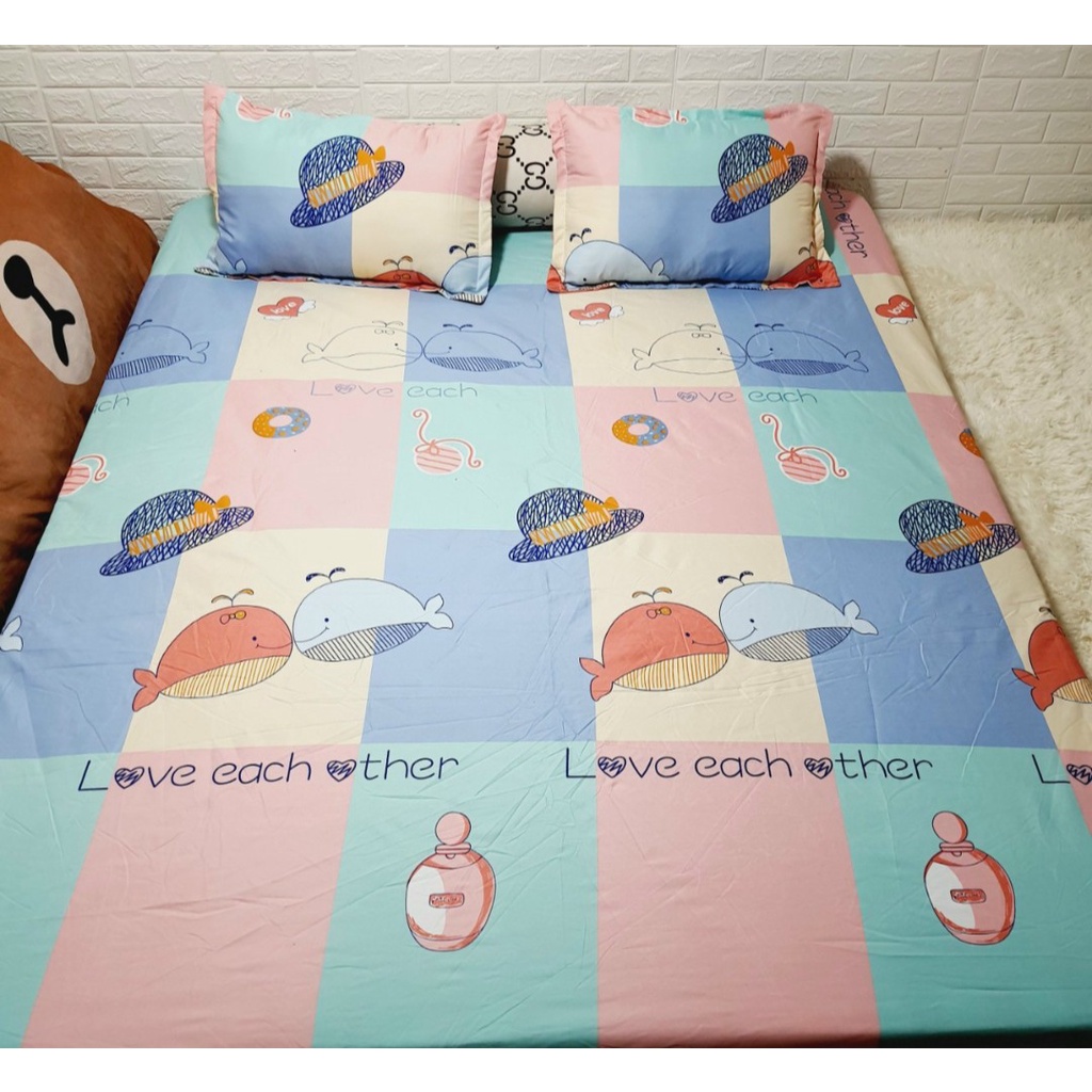 Ga chống thấm cotton 2 lớp,đủ kích thước-chọn mẫu thoải mái-retunggiay[mẫu cá heo karo]