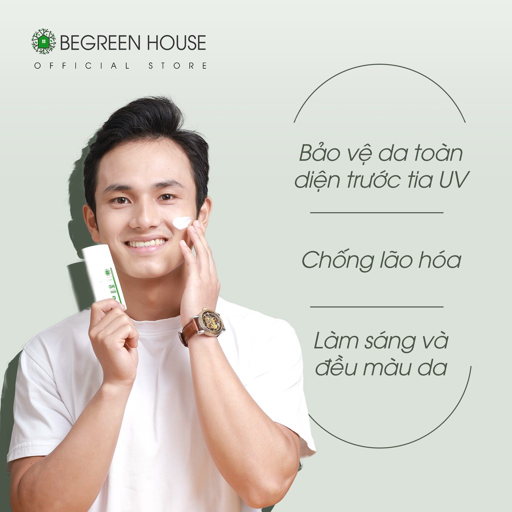 Kem chống nắng cho nam Begreen House 50ml dưỡng ẩm, chống lão hóa, bảo vệ da toàn diện