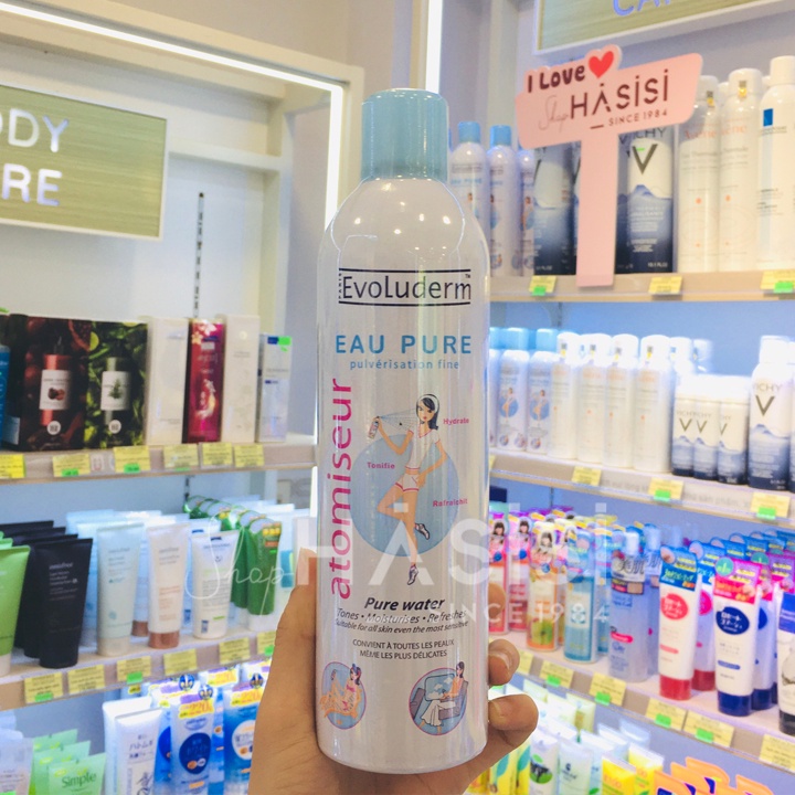 Xịt khoáng Evoluderm - Atomiseur Eau Pure 400ml