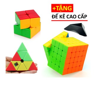 Combo 3 khối Rubik [Rubik tam giác, 2×2, 5×5] Xoay trơn, mượt, không rít, độ bền cao