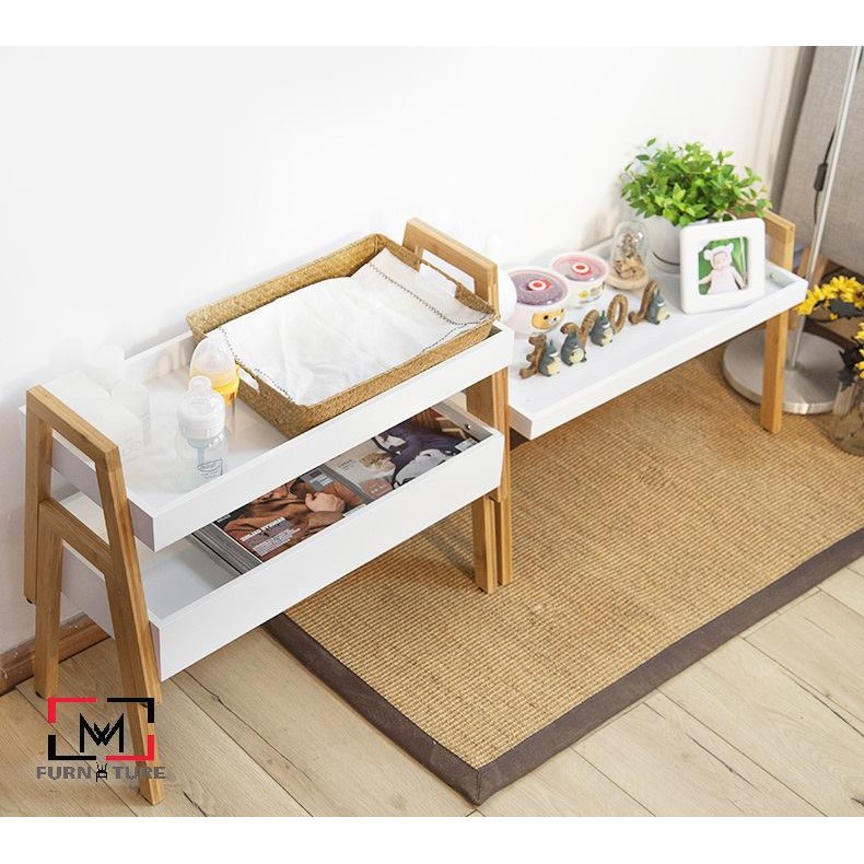 Khay kệ đa năng phong cách hàn quốc màu trắng thương hiệu MW FURNITURE - Nội thất trang trí