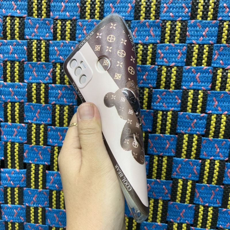 Ốp lưng Tecno Spark 7 / spark 7T dẻo trong in hình gấu Bearbrick doremon siêu dễ thương bảo vệ camera