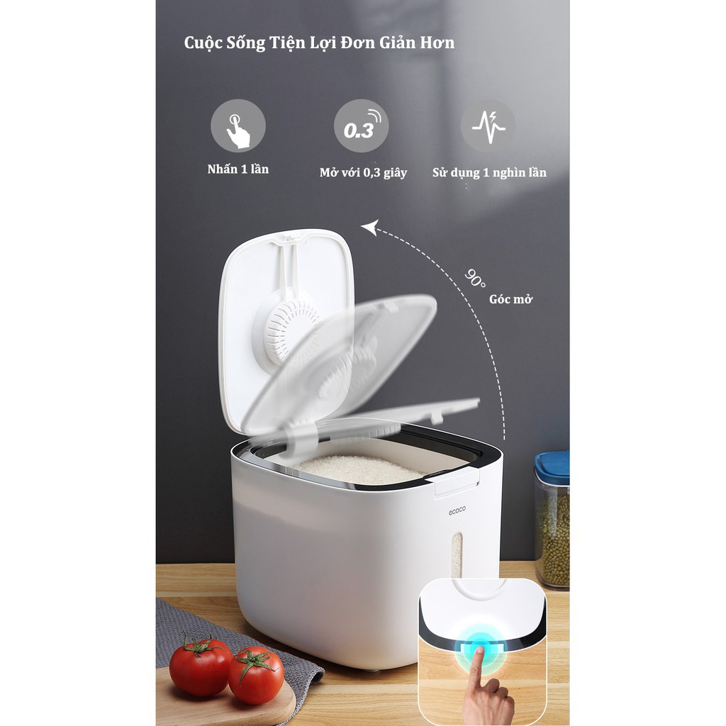 THÙNG ĐỰNG GẠO THÔNG MINH ECOCO 5L/10L , THÙNG ĐỰNG GẠO CHỐNG ẨM CAO CẤP