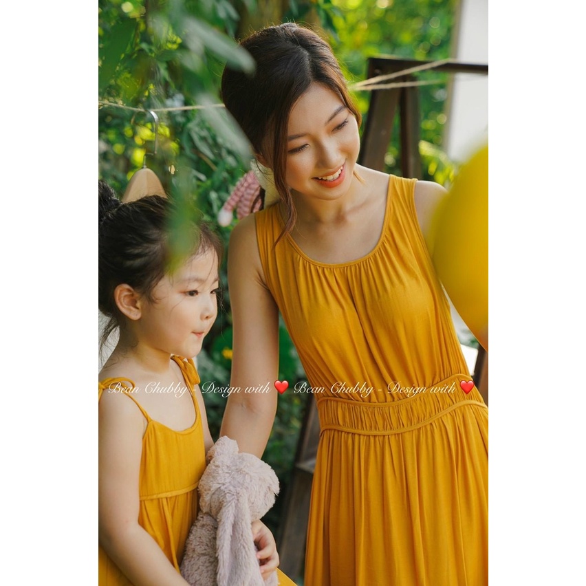 Váy 2 dây đầm 2 dây maxi đi biển Bean Chubby cho bé gái cho trẻ em từ 2,3,4,5,6,7,8,9,10 tuổi