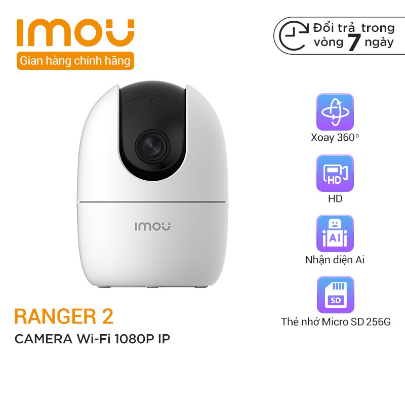 Camera 360 Ranger2 1080P IP Imou IPC-A22EP [1 Đổi 1 Trong 7 Ngày] - Nhận Diện AI - Cảnh Báo Âm Thanh Lạ - Bảo Hành 2 Năm