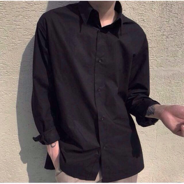 ÁO SƠ MI BASIC DÀI TAY ĐEN. ÁO SƠ MI UNISEX