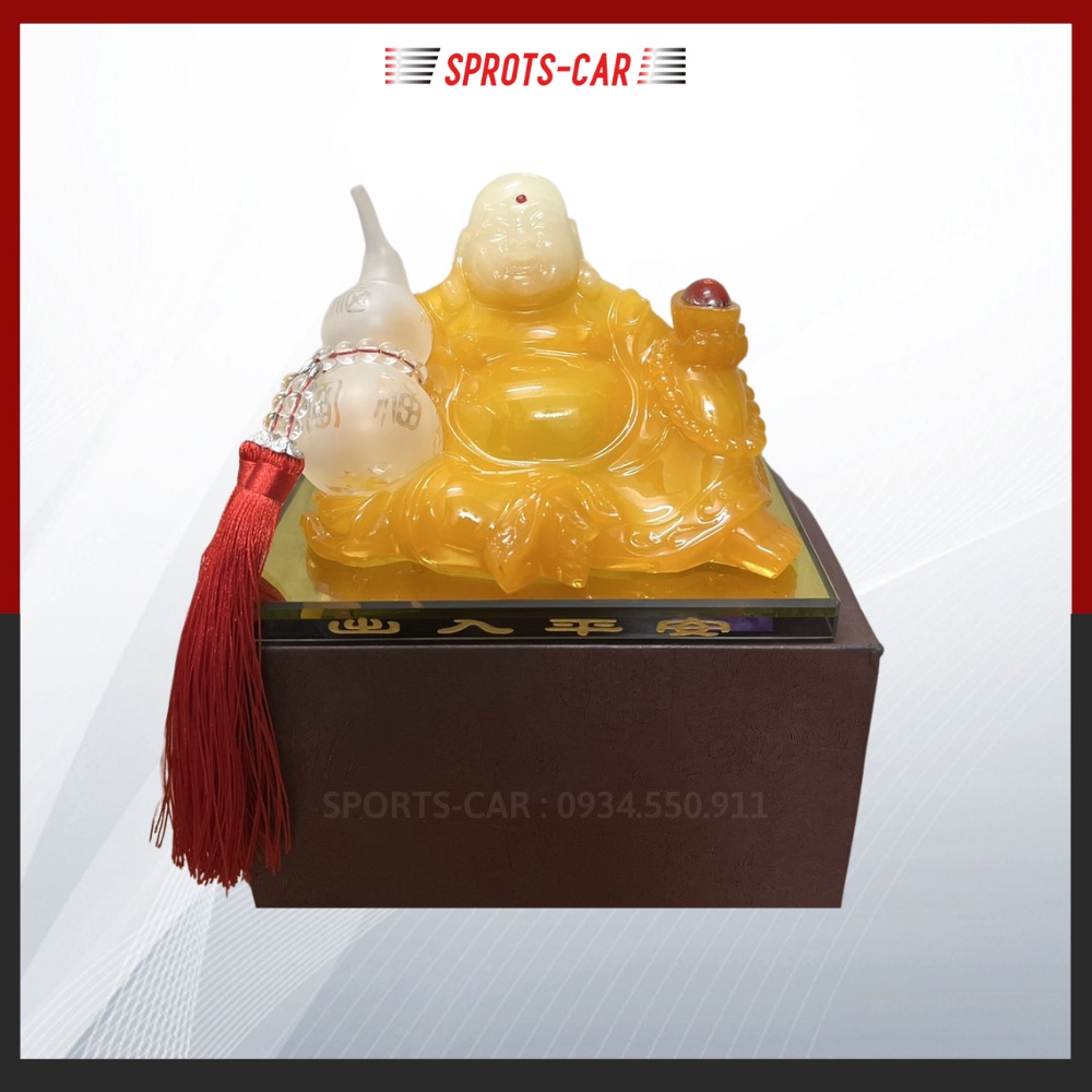 Tượng phật ngọc trang trí ô tô,bàn làm việc - tượng phật ôm hồ lô